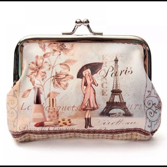 NWT VINYL PARIS COIN PURSE - Picture 1 of 2